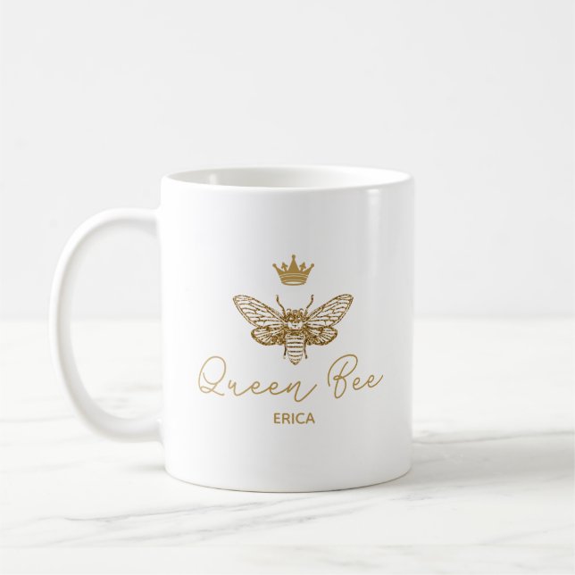 De Café Rainha abelha Caneca Personalizada Coroa Presente  (Esquerda)