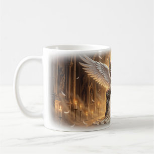 De Café Rainha Angelical no seu Trono Caneca Fantasia