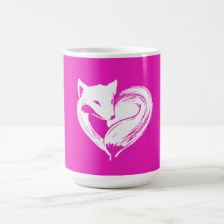 De Café Raposas do amor - branco da caneca