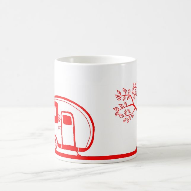 De Café Reboque e caneca vermelhos 15oz da árvore (Centro)