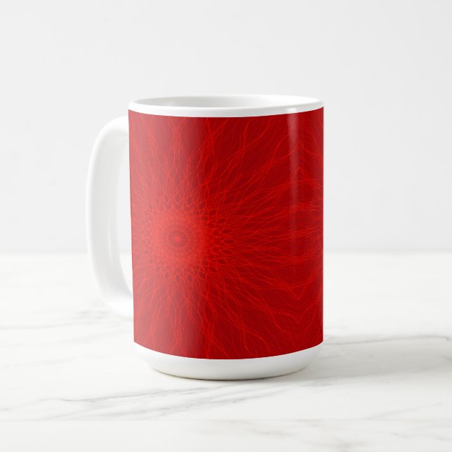 De Café Red Mandala - 15 oz. Caneca (Frente Esquerda)
