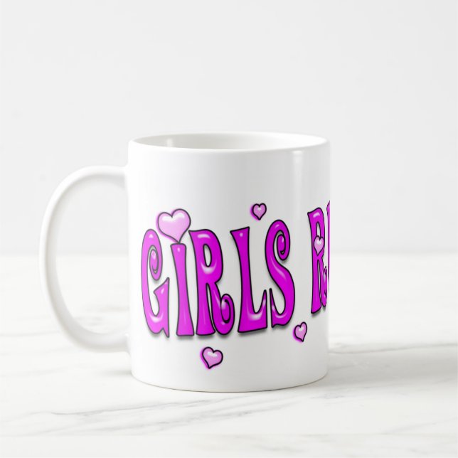 De Café Regra das meninas! Drool dos meninos! Caneca (Esquerda)