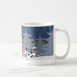 De Café Rena na caneca da neve