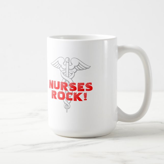 De Café Rocha das enfermeiras! Caneca | com símbolo do (Direita)