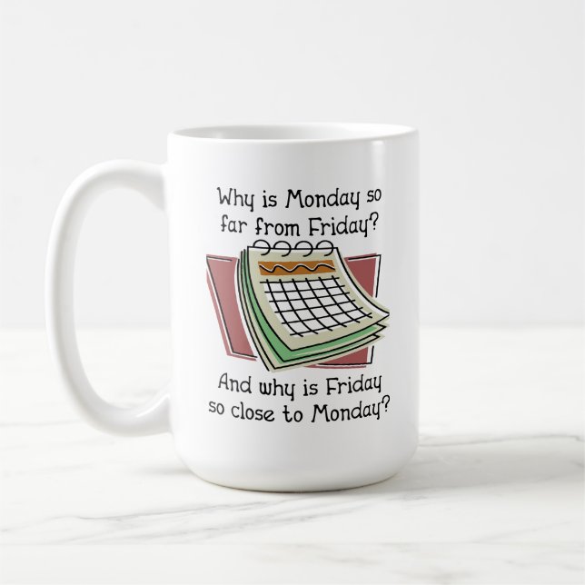De Café Segunda-feira Longe da Sexta-feira Caneca Divertid (Esquerda)