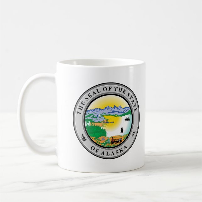 De Café Selo do Estado do Alasca EUA EUA Caneca (Esquerda)