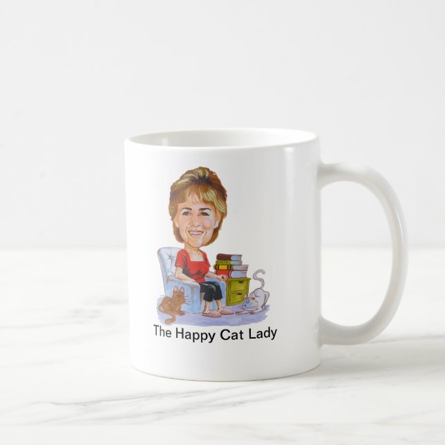 De Café Senhora feliz Caneca do gato (Direita)