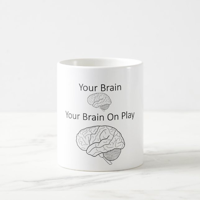 De Café Seu cérebro na caneca do jogo (Centro)