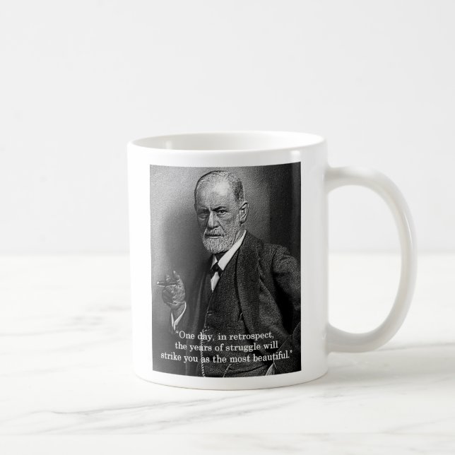 De Café Sigmund Freud "um dia." caneca das citações (Direita)