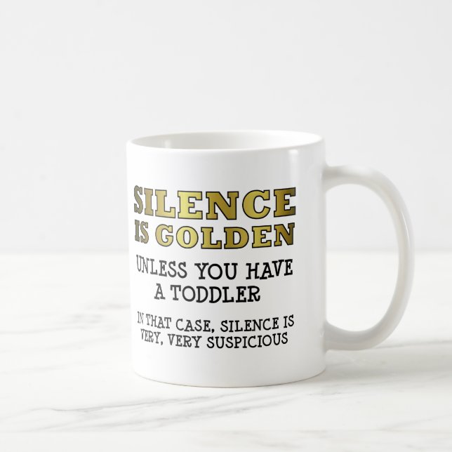 De Café Silêncio Suspeito com Crianças Pequenas Caneca Div (Direita)