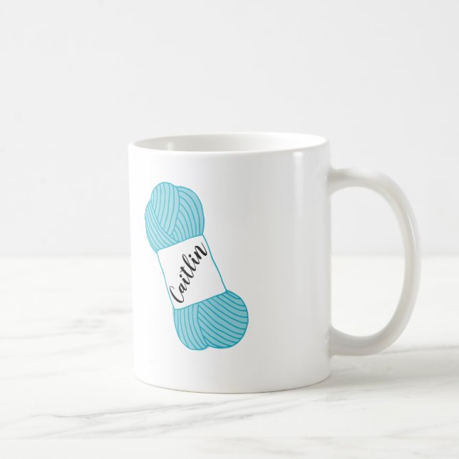 De Café Skein azul personalizado do Aqua da caneca do fio (Direita)