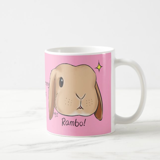 De Café Somebunny ama-o rosa da caneca (Direita)