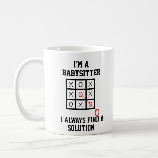 De Café Sou uma Babá Eu Sempre Encontro uma Solução Caneca (Esquerda)