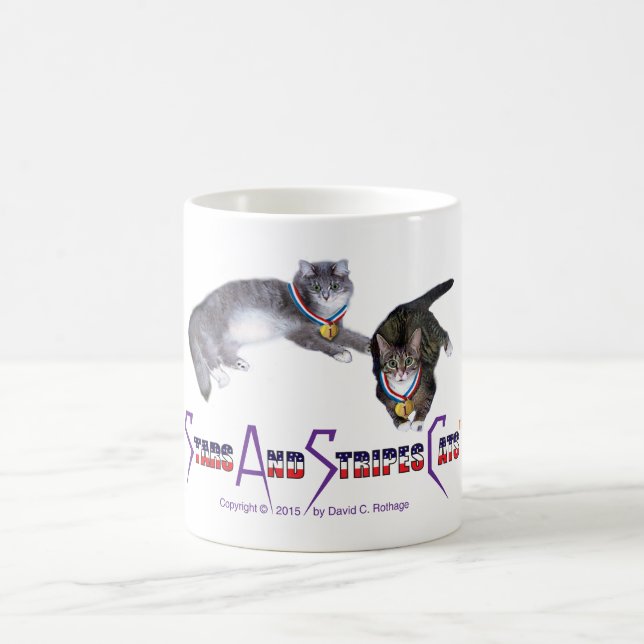 De Café StarsAndStripesCats agride, branco caneca do (Centro)