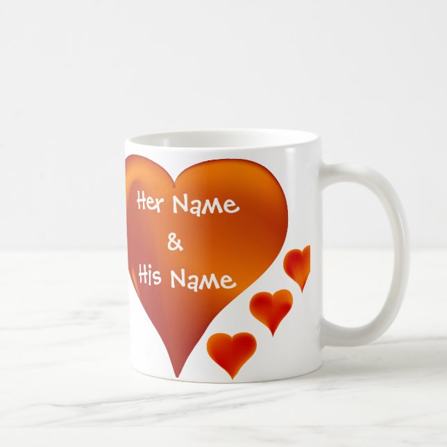 De Café Sua caneca personalizada nomes do amor (Direita)