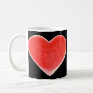 De Café Suave caneca Preta do Coração 'Seu Texto'
