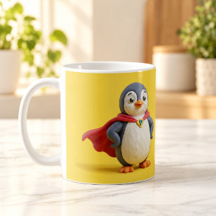 De Café Super Pinguim Herói Cute Argila Caneca Cartoon