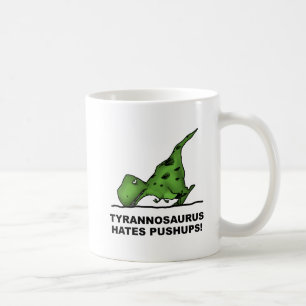De Café T-Rex Flexões Caneca Divertida