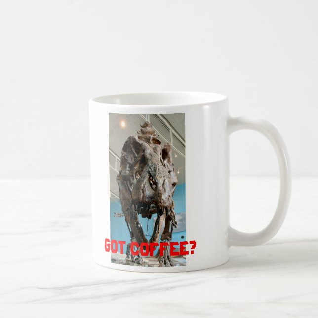 De Café T-Rex, obtido o café? - caneca (Direita)