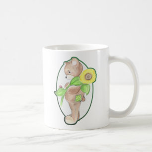 De Café Teddybear, joaninha, e caneca do girassol