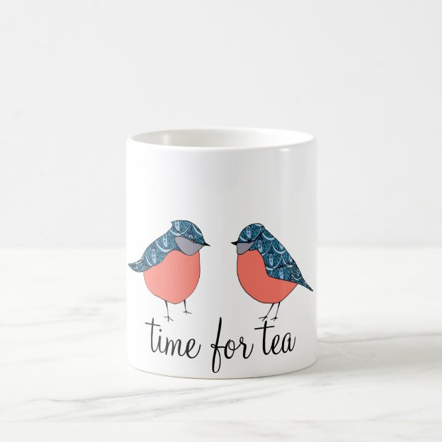 De Café Tempo azul do pássaro para a caneca do chá (Centro)