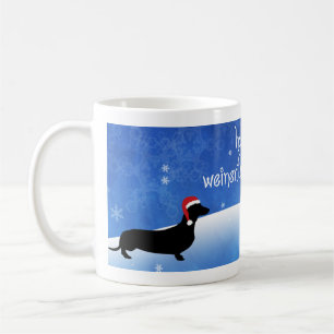 De Café Tenha uma caneca do Natal do Dachshund do feriado