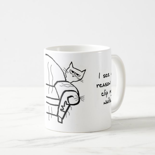 De Café Tentativa grampear as unhas do gato - caneca (Frente Esquerda)