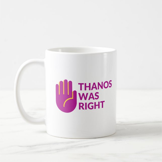 De Café Thanos era a caneca certa (Esquerda)