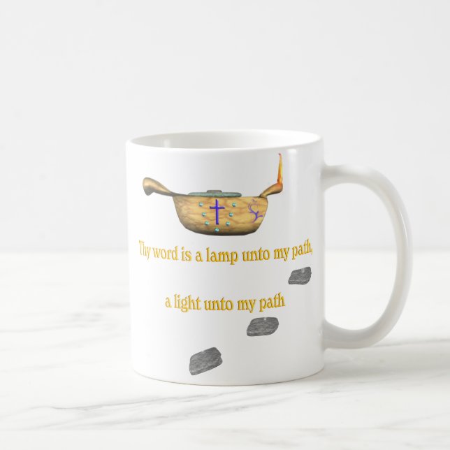 De Café Thy palavra é uma caneca do salmo 119 da lâmpada (Direita)