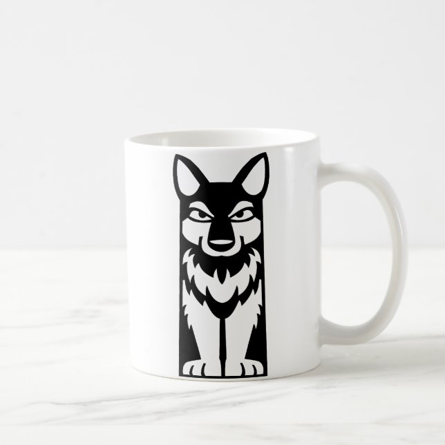 De Café Totem minúsculo - lobo - caneca (Direita)
