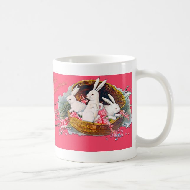 De Café Três coelhos em uma caneca da cesta (Direita)
