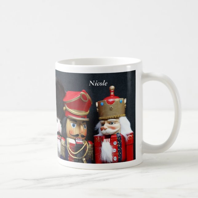 De Café Três nutcrackers na caneca preta (Direita)