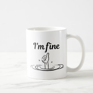 De Café Tudo Está Bem Caneca Engraçada Sarcástica