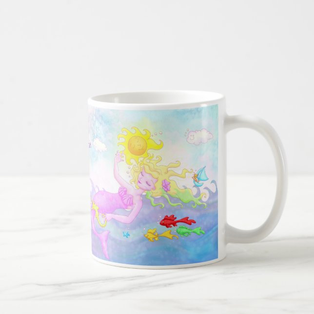 De Café "Tudo rosa, eu penso" a caneca da sereia (Direita)