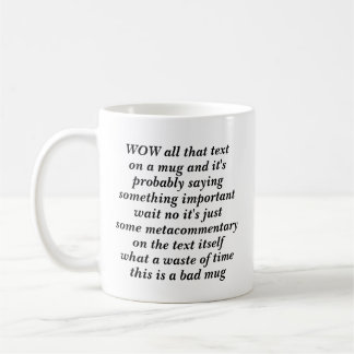 De Café uau esta caneca fala sobre se e é mau