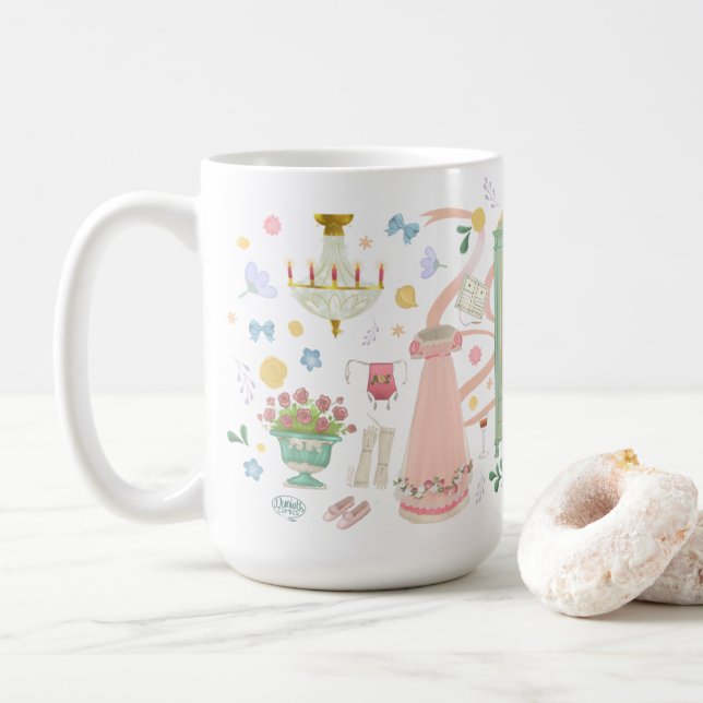 De Café Uma Bola na Caneca (White 15 oz) (Com Donut)