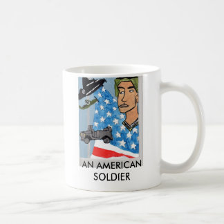 DE CAFÉ UMA CANECA AMERICANA DO SOLDADO