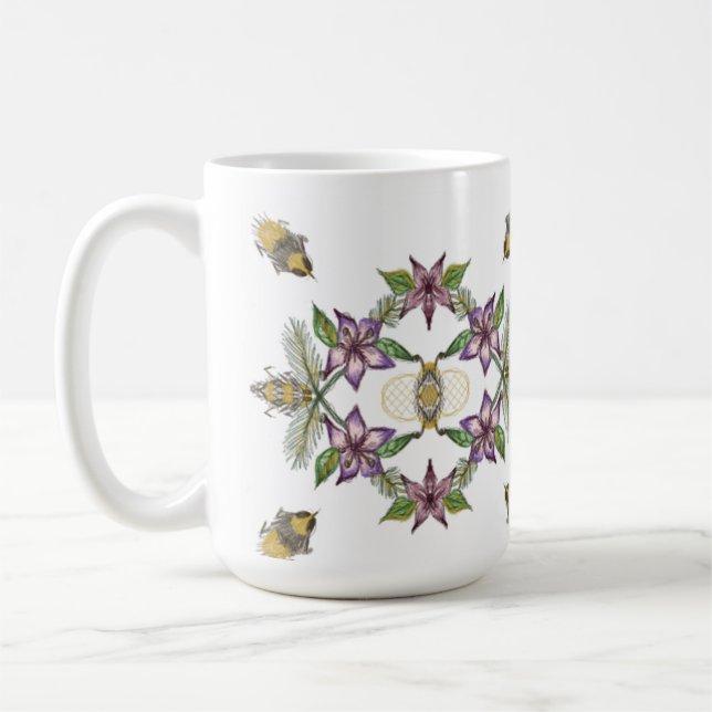 De Café Uma caneca com flores e abelhas perfeita para jard (Esquerda)