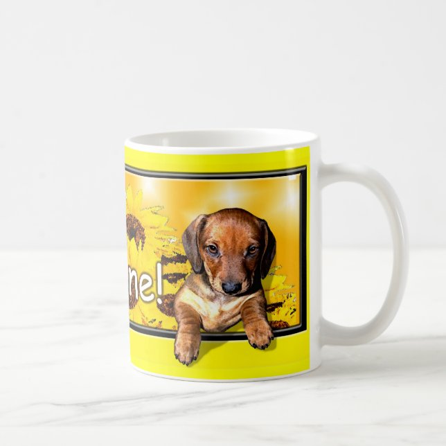 De Café Uma caneca do Dachshund com do "uma luz do sol (Direita)