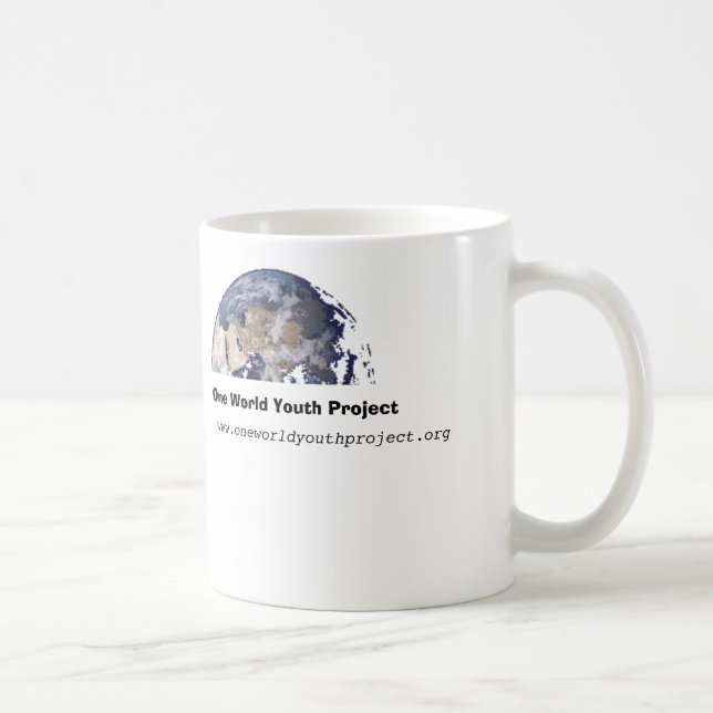 De Café Uma caneca do projeto da juventude do mundo (Direita)