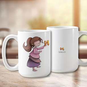 De Café Uma caneca personalizável com uma garota e um esqu