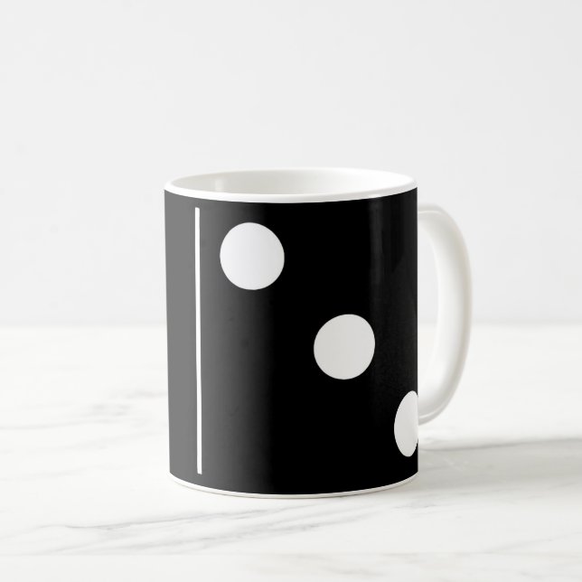 De Café Vazio Três Caneca Negra Domino (Frente Esquerda)