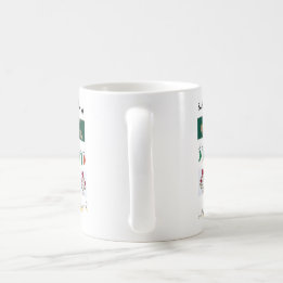 De Café veado e bloqueio impressão vermelho e caneca verde