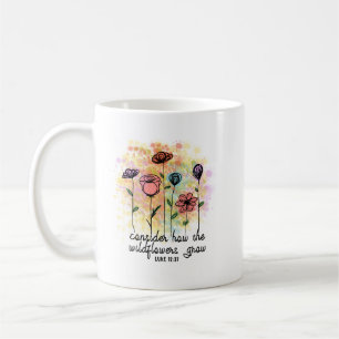 De Café Veja como as flores silvestres crescem caneca cris
