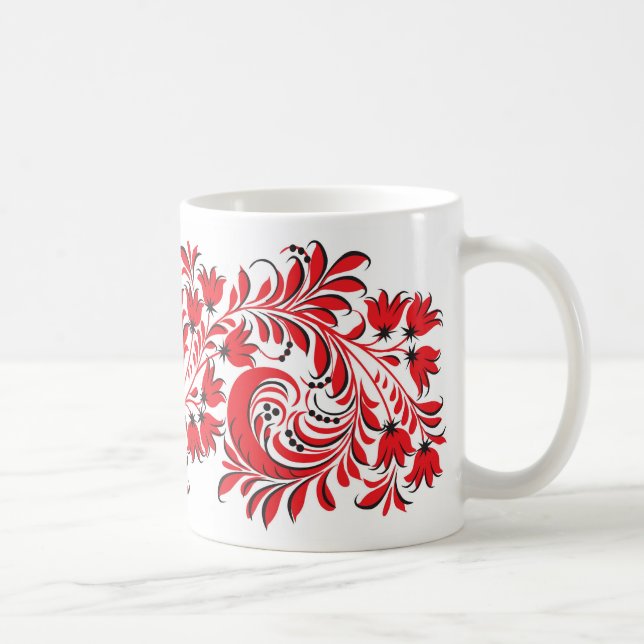 De Café Vermelho nacional da caneca do teste padrão do (Direita)