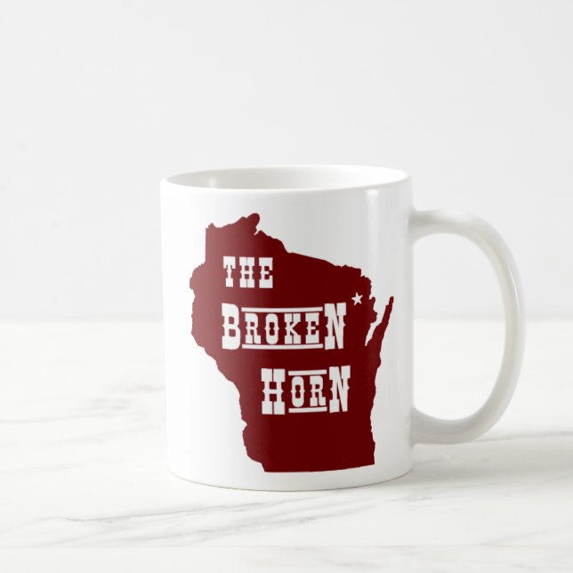 De Café vermelho quebrado da caneca do chifre (Direita)