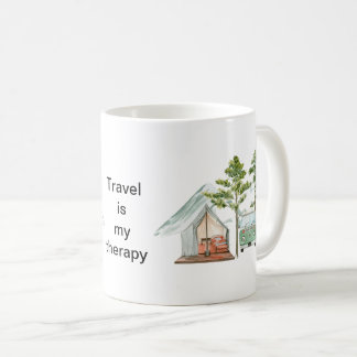 De Café Viagem é minha terapia, caneca para um viajante, u