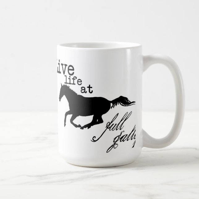 De Café Vida viva na caneca completa do cavalo do galope (Direita)
