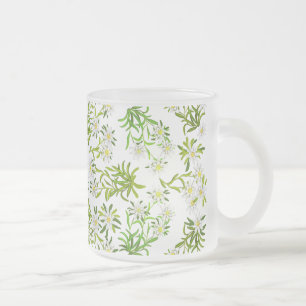 De Café Vidro Jateado A montanha suíça Edelweiss floresce a caneca do