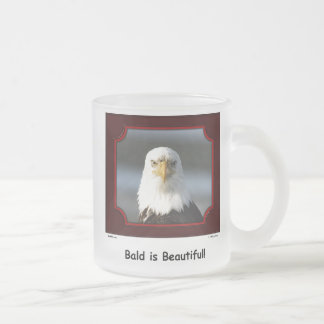 De Café Vidro Jateado "Calvo é bonito!" Caneca da águia americana
